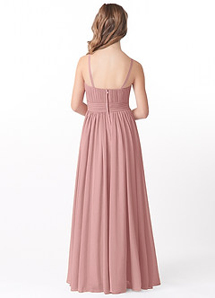 Azazie Astrid Junior Dusty Rose A-Line Floral Chiffon Dress image2