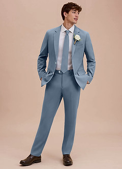 front Ethan Dusty Blue Refined Weave Suit