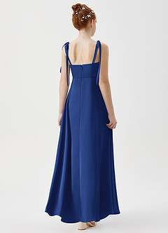 Azazie Rosey Junior Robe Trapèze en Satin extensible Encolure en Forme de Cœur Bleu Roi image2