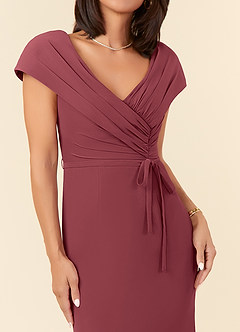 Azazie Bailora Mother of the Bride Dresses Merlot Mermaid Ruched Chiffon Dress image4