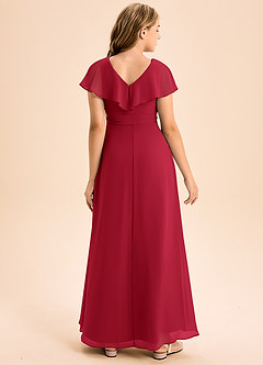 Azazie Lainey Junior Scarlet A-Line with Pockets Chiffon Dress image2