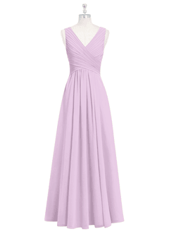 Azazie Flora Robes de demoiselle d'honneur Robe Trapèze en Mousseline de soie Plissée Frostiges Flieder image7