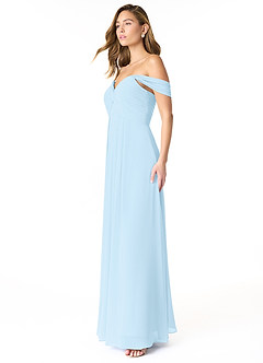 Azazie Kaitlynn Bridesmaid Dresses Sky Blue Empire Ruched Chiffon Convertible Dress image4
