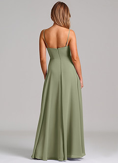 Azazie Elle Bridesmaid Dresses Pistachio A-Line Pleated Chiffon Dress image7