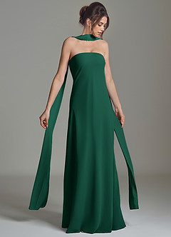 Azazie Ilana Bridesmaid Dresses Emerald A-Line Strapless Chiffon Dress image1