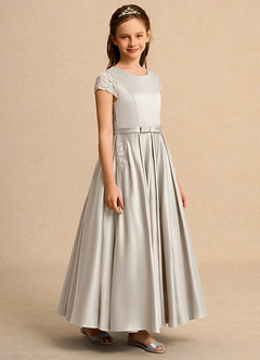 Azazie Bunny Junior Formal Sukienki dla dziewczynek sypiących kwiaty Suknia balowa Koronka Sznurówka Długość kostki Sukienka image5