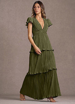 Maxi jurk Talira Licht Mosgroen image5