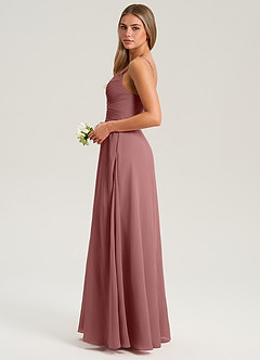 Azazie Terese Bridesmaid Dresses Desert Rose A-Line Pleated Chiffon Dress image4