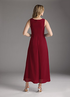 Azazie Anitta Kleider für die Brautmutter Overall/Jumpsuit Plissee Stretch-Krepp Kleid Burgunderrot image6