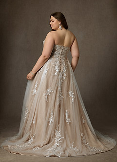 Azazie Keri Suknie ślubne Suknia balowa Bez ramiączek Sznurówka Pociąg sądowy Sukienka image12