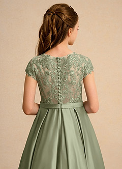 Azazie Bunny Girls Formal Robe Demoiselle D'honneur Fillette Robe Princesse en Dentelle Pistache image7