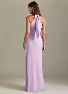 Azazie Doretta Bridesmaid Dresses Frosted Lilac Mermaid Pleated Chiffon Dress image8