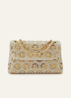Rhinestone Sunburst Shoulder Bag