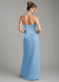 Azazie Tierney Bridesmaid Dresses Powder Blue A-Line Strapless Chiffon Convertible Dress image13