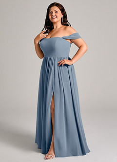 Azazie Calianna Bridesmaid Dresses Twilight A-Line Off the Shoulder Chiffon Convertible Dress image10