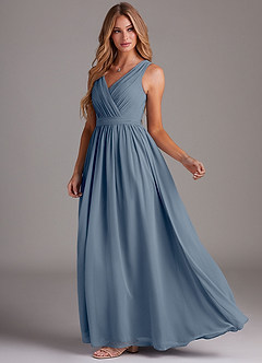 Azazie Kingsley Bridesmaid Dresses Twilight A-Line Lace Chiffon Dress image4