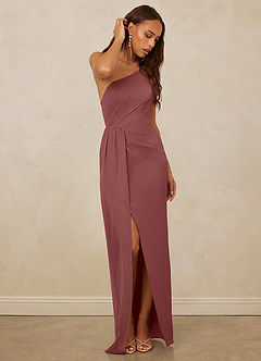 Christian Siriano Bridal for Azazie 1003 Bridesmaid Dresses Amethyst Sheath One Shoulder Chiffon Dress image3