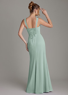 Azazie Agustina Bridesmaid Dresses Agave Mermaid Corset Chiffon Dress image7