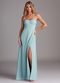 Azazie Breonna Bridesmaid Dresses Sea Glass A-Line Sweetheart Neckline Chiffon Dress image1