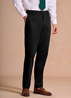 front Carter Black Cotton Linen Blend Dress Pants