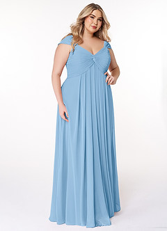 Azazie Kaitlynn Final Sale Matcha Empire Ruched Chiffon Convertible Dress image10