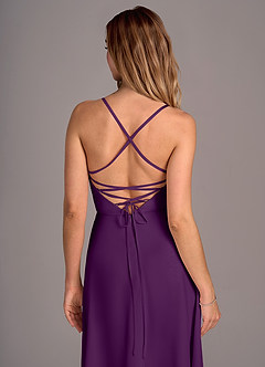Azazie Mei Bridesmaid Dresses Grape A-Line Chiffon Dress image2