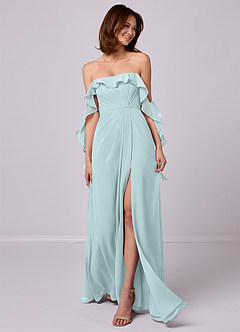Barbie ♥ Azazie Bridesmaid Dresses Mist A-Line Off the Shoulder Chiffon Convertible Dress image1