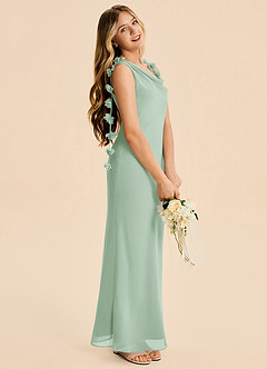 Azazie Sia Junior Agave Sheath Chiffon Dress image1