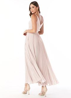 Azazie Raychelle Bridesmaid Dresses Rose Petal A-Line V-Neck Chiffon Dress image5