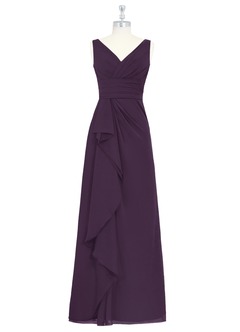 Azazie Julianna Bridesmaid Dresses Plum A-Line Chiffon Dress image6