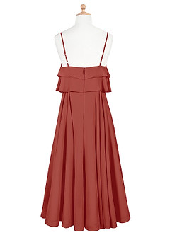 Azazie Ensley Junior Terracotta A-Line Pleated Chiffon Dress image8