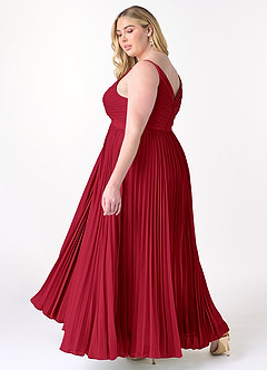Azazie Raychelle Bridesmaid Dresses Scarlet A-Line V-Neck Chiffon Dress image10