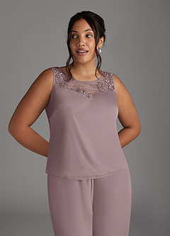 Azazie Frances Mother of the Bride Dresses Dusk Jumpsuit/Pantsuit Scoop Mesh Dress image10