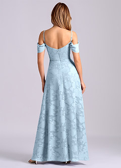 Azazie Marley Bridesmaid Dresses Sky Blue A-Line Off the Shoulder Floral Burnout Convertible Dress image6