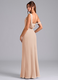 Azazie Madelyn Bridesmaid Dresses English Rose Mermaid Off the Shoulder Chiffon Convertible Dress image6