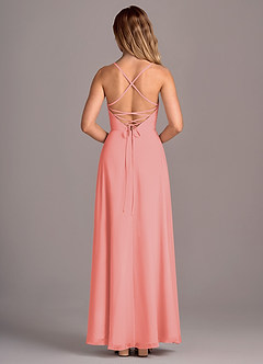 Azazie Mei Bridesmaid Dresses Coral A-Line Chiffon Dress image6