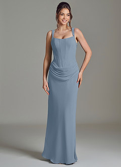 Azazie Niamh Suknie dla druhen Syrena Gorset Szyfon Do ziemi Sukienka image5