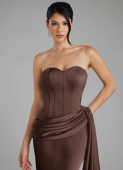 Azazie Draya Bridesmaid Dresses Ganache Mermaid Strapless Stretch Satin Dress image8