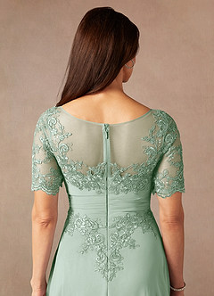 Azazie Raissa Mother of the Bride Dresses Agave A-Line Lace Chiffon Dress image8