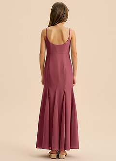 Azazie Evey Junior Abito Sirena in Chiffon Plissettato Merlot image2