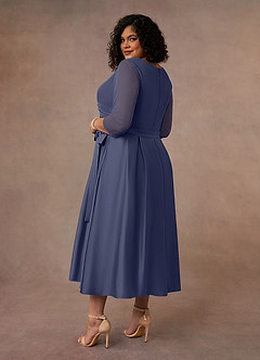 Azazie Maritza vestidos de madre de la novia Vestido de Tormenta de Satin Mate de Corte En A con Plisado image10