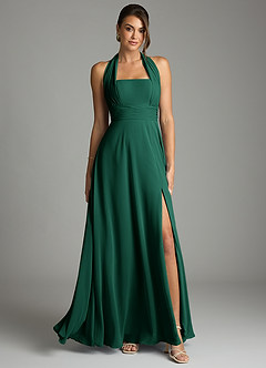 Azazie Tamira Suknie dla druhen Linia A Pofałdowany Szyfon Do ziemi Sukienka image1