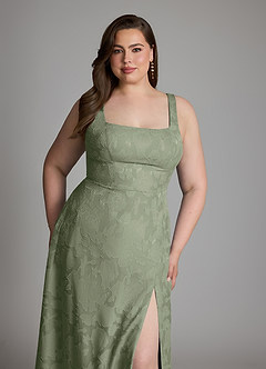 Azazie Debra Bridesmaid Dresses Pistachio A-Line with Pockets Floral Burnout Dress image15