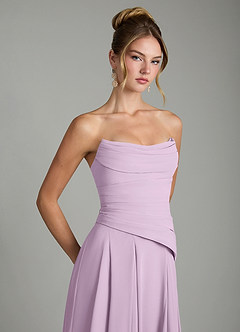 Azazie Gabriela Bridesmaid Dresses Frosted Lilac A-Line Corset Chiffon Dress image10