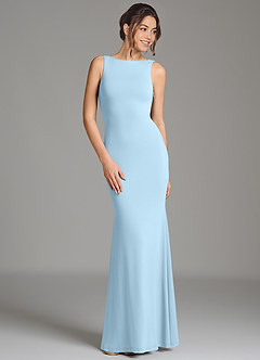 Azazie Gwen Bridesmaid Dresses Sky Blue Mermaid Pleated Premium Stretch Jersey Dress image4