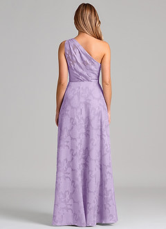 Azazie Phaedra Brautjungfernkleider A-Linie One-Shoulder Blumen-Burnout Kleid Flieder image6