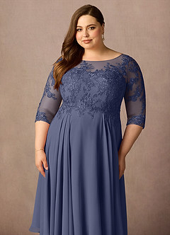 Azazie Marge Mother of the Bride Dresses Stormy A-Line Scoop Lace Chiffon Dress image11