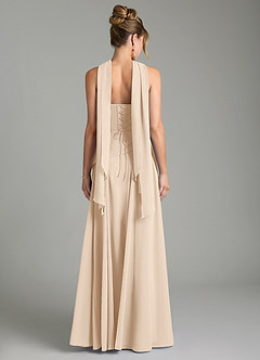 Azazie Gabriela Bridesmaid Dresses White Alabaster A-Line Corset Chiffon Dress image2