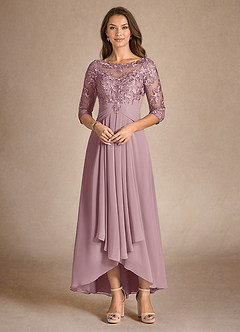 Azazie Marietta Mother of the Bride Dresses Dusty Rose A-Line Lace Dress image4