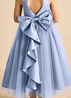 Azazie Solia Flower Girl Dresses Ice Ball-Gown Bow Tulle Dress image7